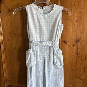 Strasburg Sleeveless Plaid Jumpsuit in Light Blue
